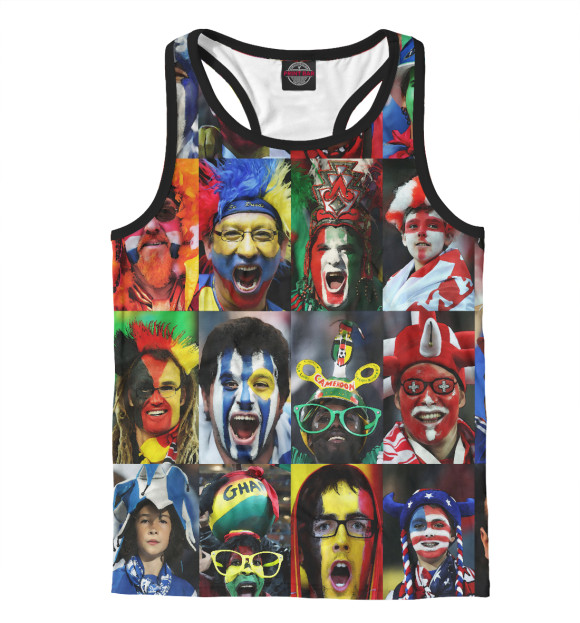 Мужская майка-борцовка с изображением Болельшики | Фанаты цвета Белый