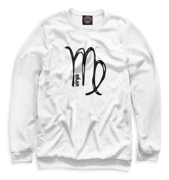 Мужской свитшот с изображением Дева, белый фон цвета Белый