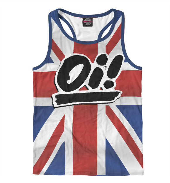 Мужская майка-борцовка с изображением British Oi! цвета Белый