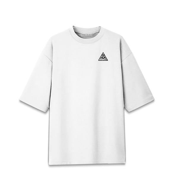 Женская футболка оверсайз с изображением Illuminati цвета Белый