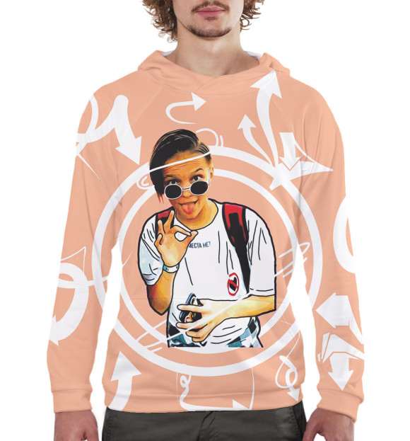 Мужское худи с изображением Егор Шип цвета Белый