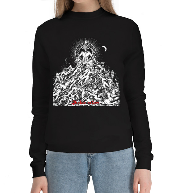 Женский хлопковый свитшот с изображением Archgoat цвета Черный