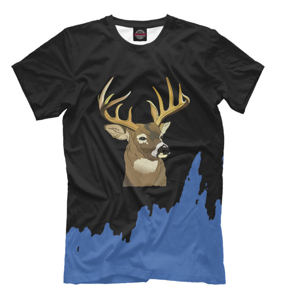 Мужская футболка с изображением Deer Head цвета Белый