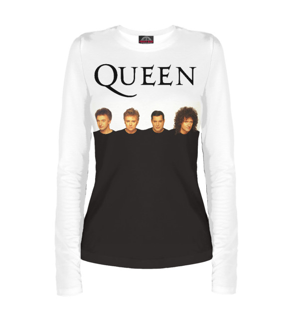 Женский лонгслив с изображением Queen цвета Белый