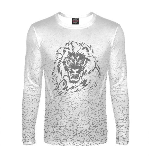Мужской лонгслив с изображением Soul of a lion black цвета Белый