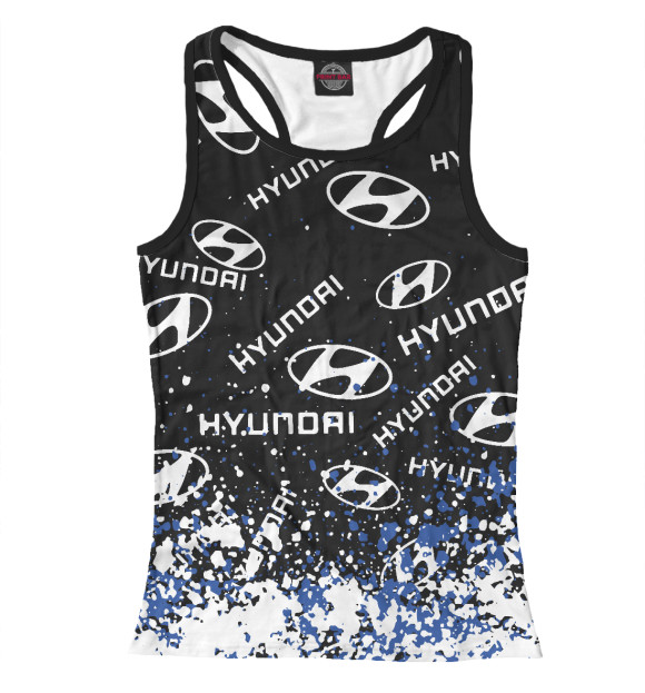 Женская майка-борцовка с изображением Hyundai цвета Белый