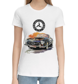 Хлопковая футболка для девочек Mercedes retro