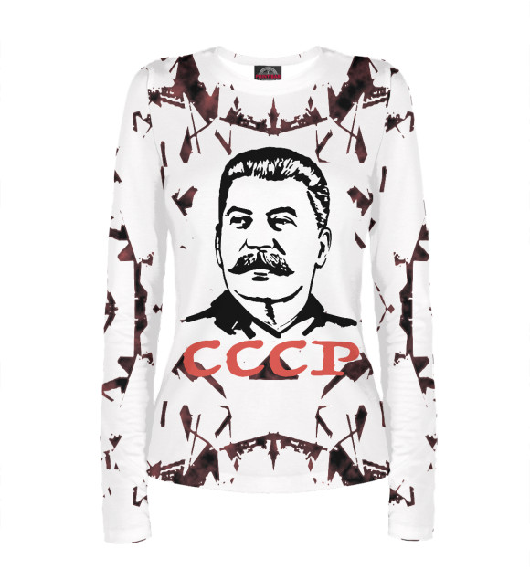 Женский лонгслив с изображением СССР цвета Белый