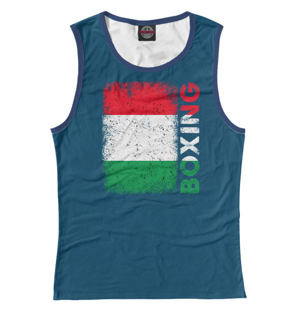 Женская майка с изображением Vintage Italian Flag Boxing цвета Белый