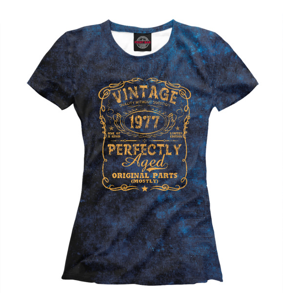 Футболка для девочек с изображением Vintage Made In 1977 цвета Белый