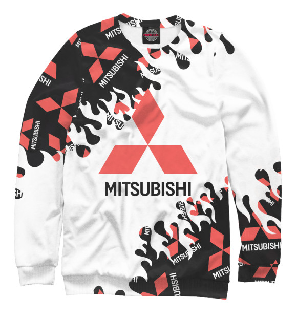Свитшот для мальчиков с изображением Mitsubishi цвета Белый