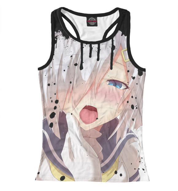 Женская майка-борцовка с изображением Ahegao цвета Белый