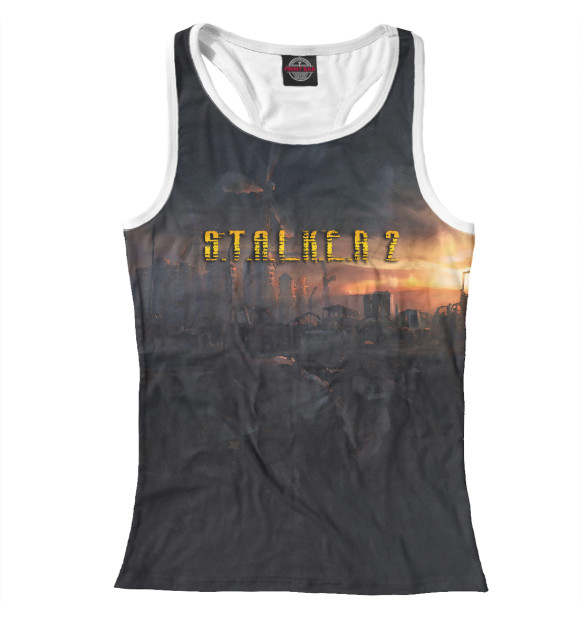 Женская майка-борцовка с изображением STALKER 2 цвета Белый