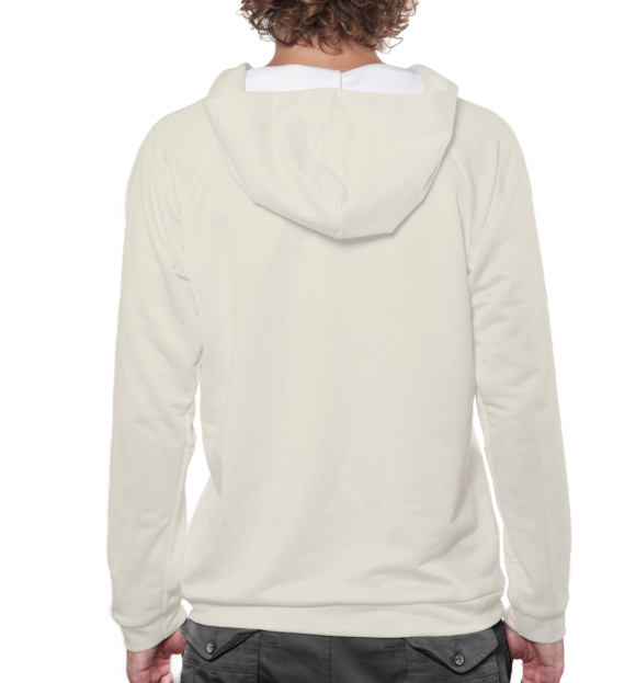 Мужское худи с изображением Рисованная капибара цвета Белый