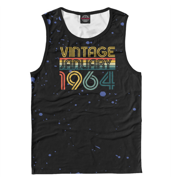 Майка для мальчика с изображением Vintage January 1964 цвета Белый