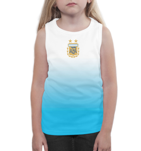 Майка для девочки с изображением Сборная Аргентины цвета Белый