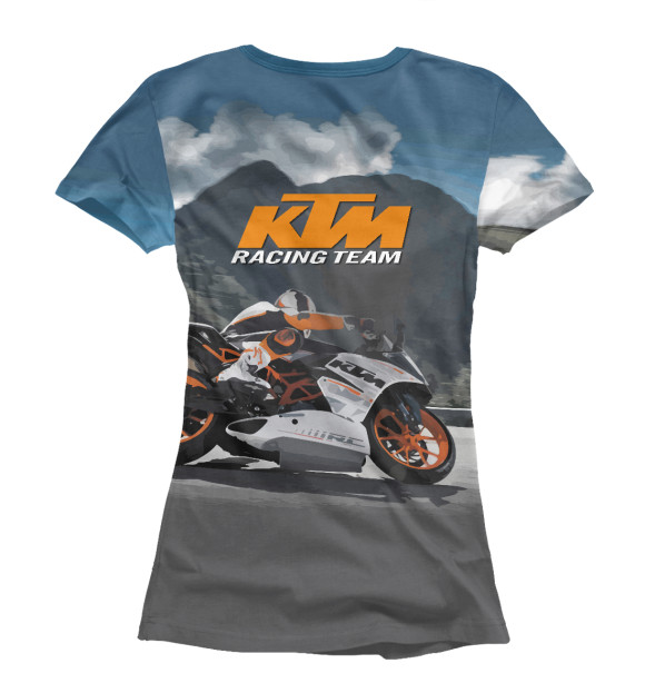 Футболка для девочек с изображением KTM Racing team цвета Белый