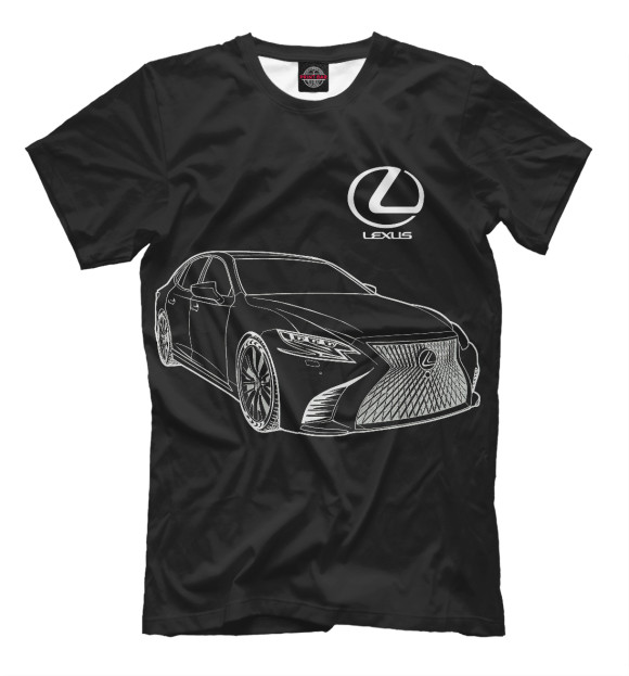 Мужская футболка с изображением Lexus / Лексус цвета Белый