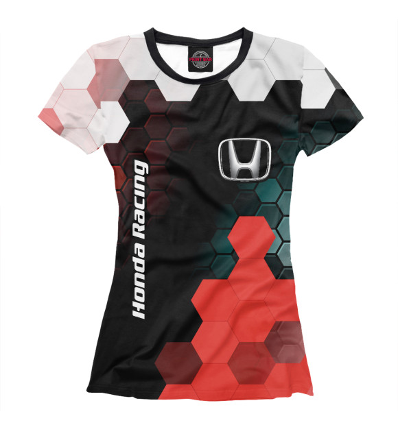 Женская футболка с изображением Honda Racing цвета Белый