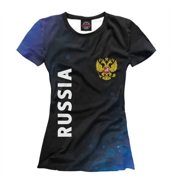 Женская футболка с изображением Russia / Россия цвета Белый