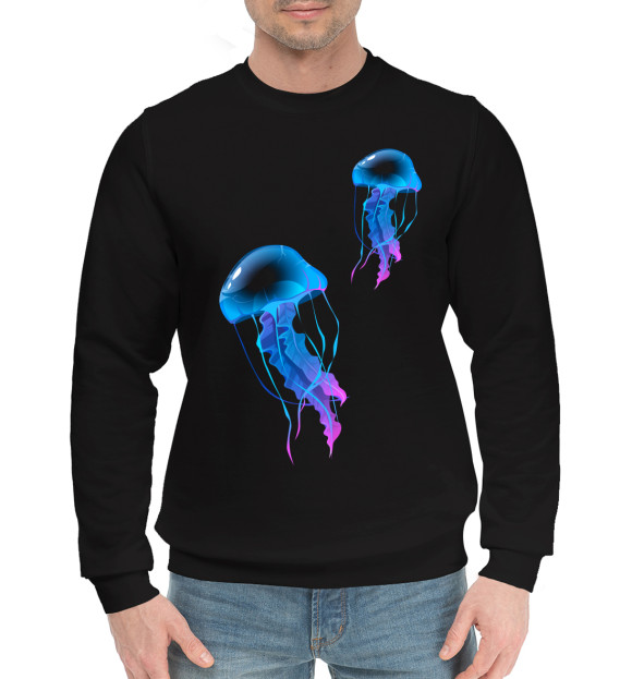 Мужской хлопковый свитшот с изображением Медузы цвета Черный
