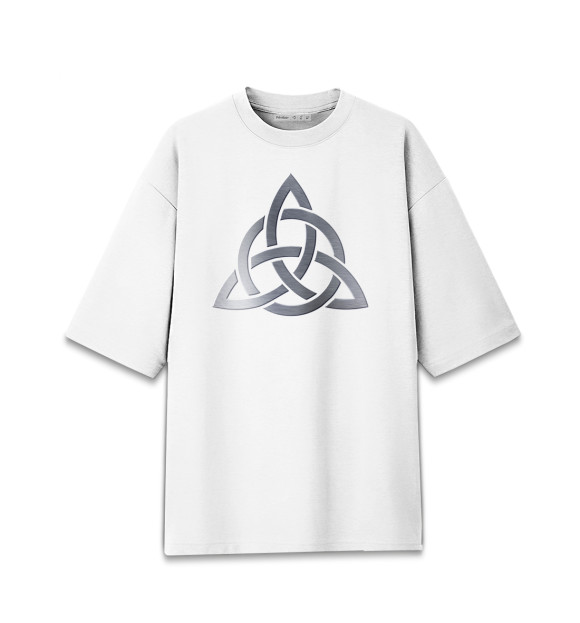 Мужская футболка оверсайз с притом Оберег Молвинец цвета Белый Мужская футболка оверсайз с изображением Оберег Молвинец цвета Белый