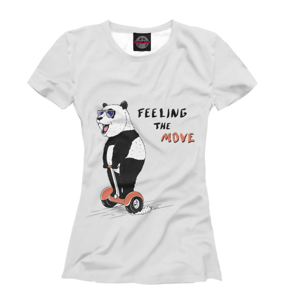 Женская футболка с изображением Feeling the move цвета Белый