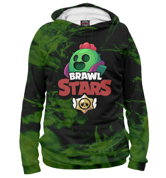 Женское худи с изображением Brawl Stars: Spike цвета Белый
