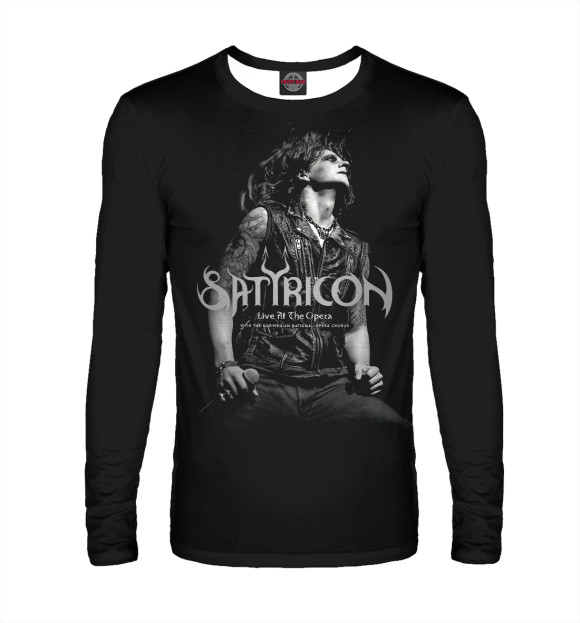 Мужской лонгслив с изображением Satyricon цвета Белый