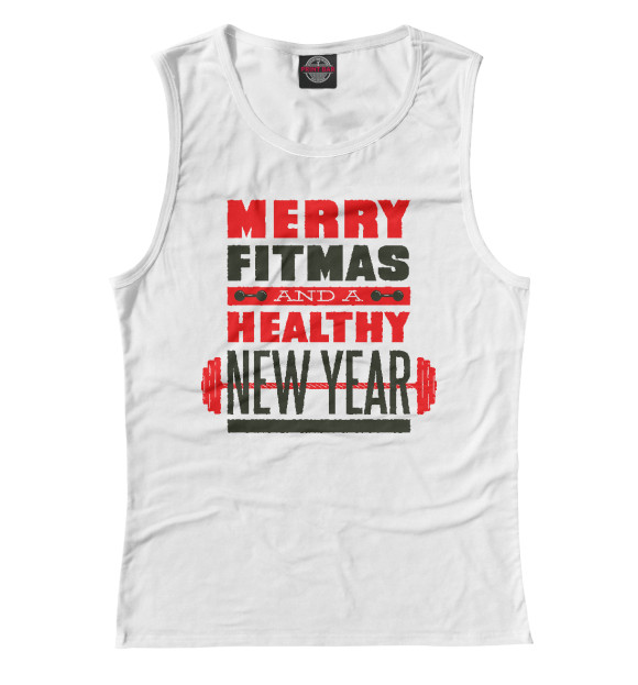 Майка для девочки с изображением Merry Fitmas цвета Белый