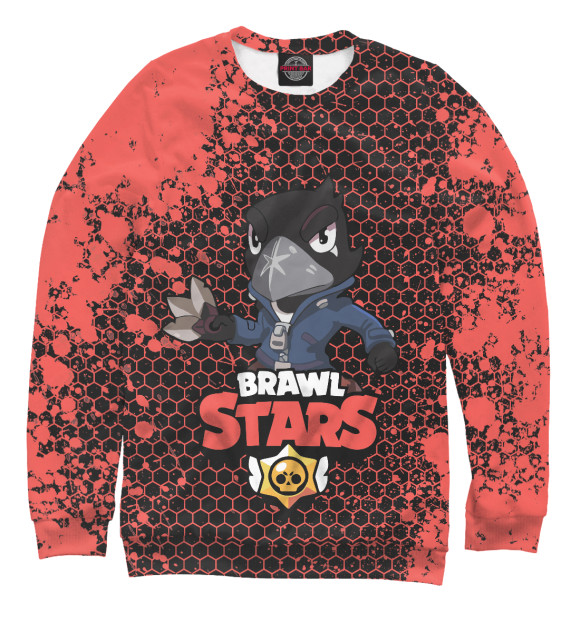 Свитшот для мальчиков с изображением Brawl Stars Crow цвета Белый