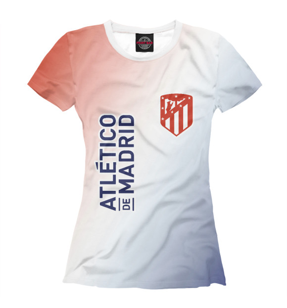 Женская футболка с изображением Атлетико цвета Белый