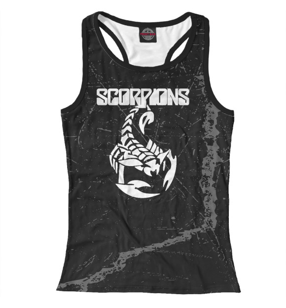 Женская майка-борцовка с изображением Scorpions цвета Белый