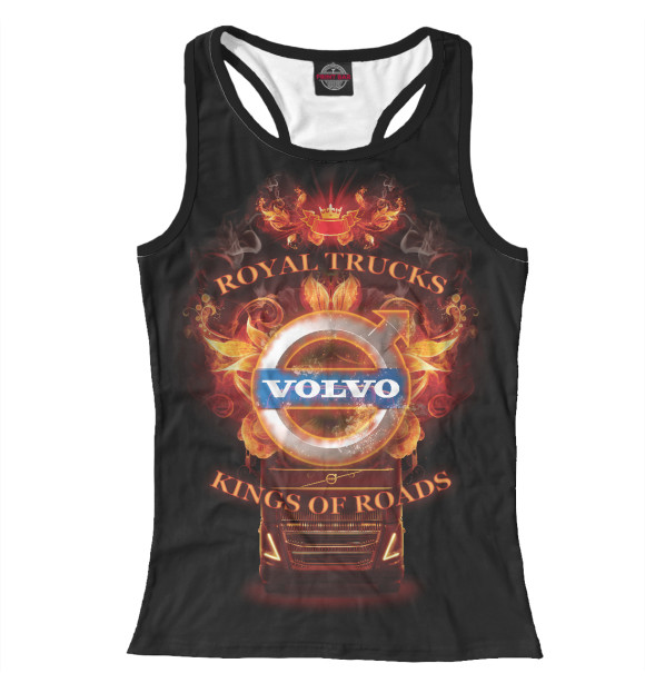 Женская майка-борцовка с изображением Королевские грузовики VOLVO цвета Белый
