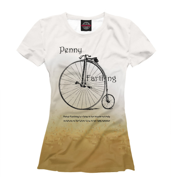 Футболка для девочек с изображением Antique bicycle цвета Белый