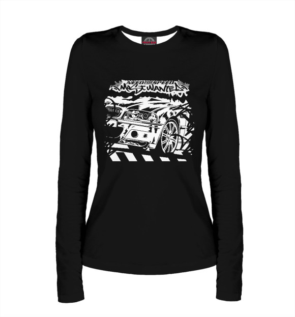 Женский лонгслив с изображением Need for Speed: Most Wanted цвета Белый