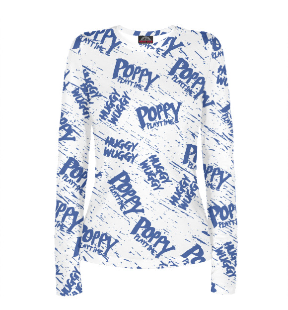 Женский лонгслив с изображением Poppy Playtime цвета Белый