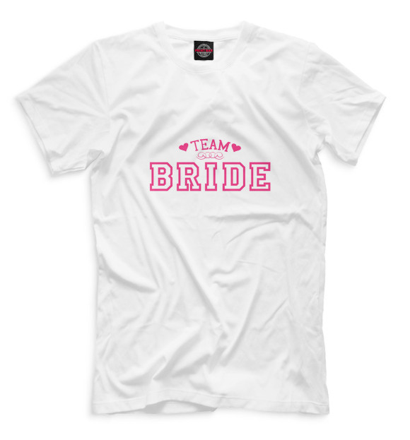 Мужская футболка с изображением Team bride цвета Белый