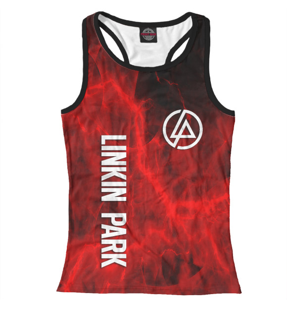 Женская майка-борцовка с притом Linkin Park цвета Белый Женская майка-борцовка с изображением Linkin Park цвета Белый