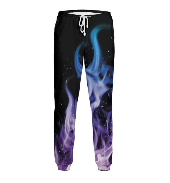 Мужские спортивные штаны с изображением Огонь красивый градиент цвета Белый