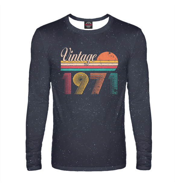 Мужской лонгслив с изображением Vintage 1971 цвета Белый