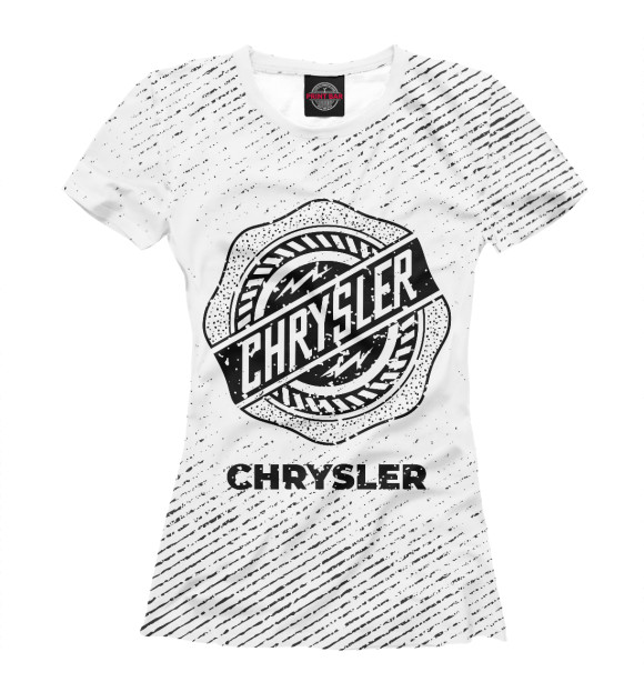 Женская футболка с изображением Chrysler гранж светлый цвета Белый