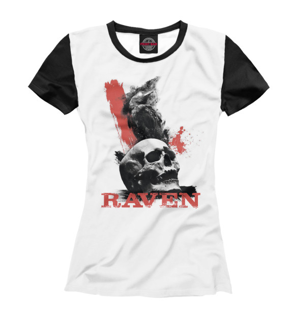 Футболка для девочек с изображением Raven цвета Белый