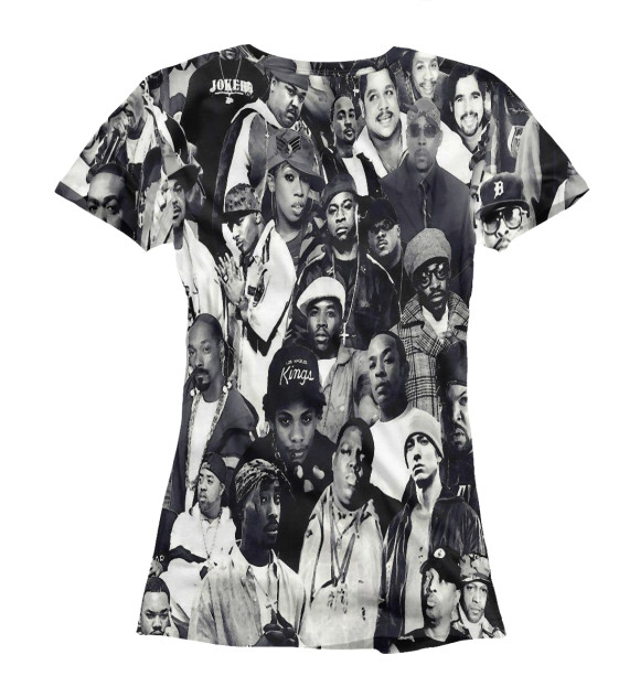 Женская футболка с изображением Рэперы | Зарубежный Рэп цвета Белый