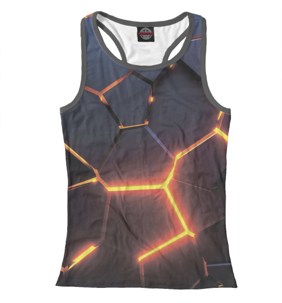 Женская майка-борцовка с изображением 3D Плиты цвета Белый