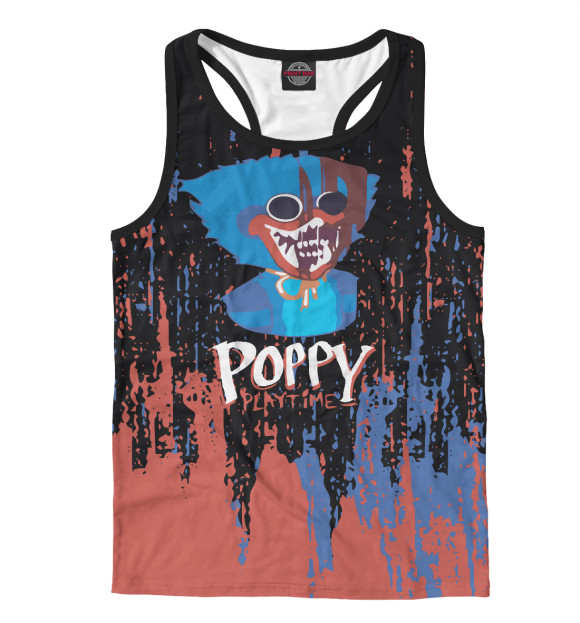 Мужская майка-борцовка с притом Poppy Playtime цвета Белый Мужская майка-борцовка с изображением Poppy Playtime цвета Белый