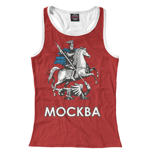 Женская майка-борцовка с изображением Москва цвета Белый