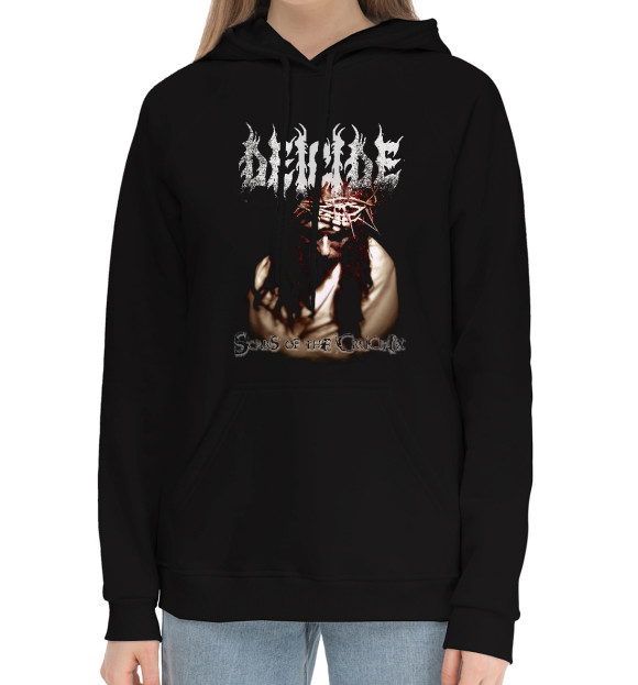 Женский хлопковый худи с изображением Deicide цвета Черный