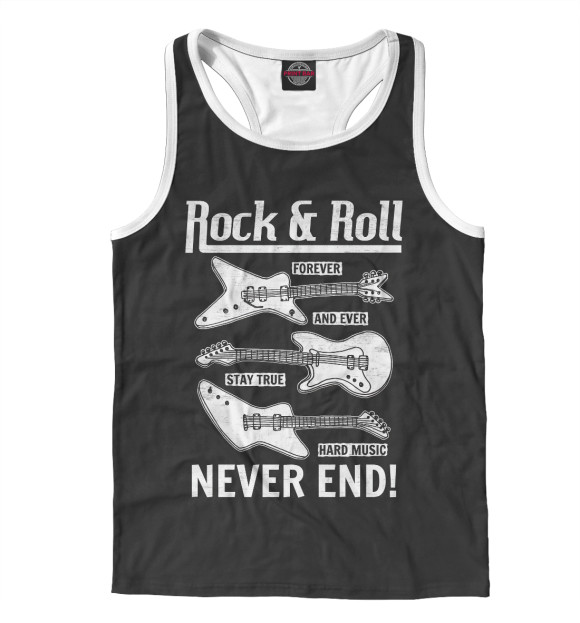 Мужская майка-борцовка с изображением Rock'n'roll цвета Белый