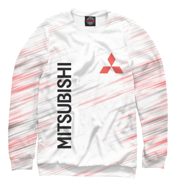 Свитшот для девочек с изображением Mitsubishi цвета Белый